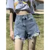 Shorts de Mezclilla Delgados de Cintura Alta para Mujer 2025 Nuevos de Primavera y Verano Spice Girls Holgados Adelgazantes Pequeños de Forma A Pantalones Cortos