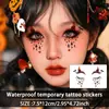 Tatuajes Temporales de Maquillaje para Ojos con Cuernos de Diablo para Halloween Colgante de Cuernos de Diablo Murciélago Telaraña Lleno de Atmósfera Festiva Tatuaje