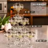 Copas para Torre de Champaña de Boda Torre de Vidrio Multicapa Copas Torre Apilables Copas de Vino para Apertura de Hotel Copas de Cóctel con Forma de Disco Copas de Pedestal Alto para Banquete