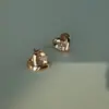Pendientes de Diamante con Corte de Corazón Avra para Mujer Diseño de Nicho Europeo y Americano Pendientes Simples Ins Pendientes de Plata de Ley