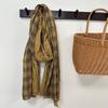 Bufanda de Estilo Británico para Mujer en Primavera y Otoño, Bufanda Versátil de Cuadros Artesanales de Lino Imitación, Chal Largo Delgado Grande, Bufanda de Gasa para Otoño e Invierno