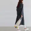 Primavera/Verano 2026 Estilo Coreano Tallas Grandes Holgado Lino Delgado Largo Hasta la Rodilla Media Longitud Algodón Lino Protector Solar Chaqueta Cárdigan para Mujer