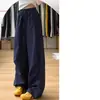 Pantalones de Trabajo Azul Marino Transfronterizos para Mujer, Nuevo Estilo Primavera y Verano 2026, Holgados Rectos Casuales de Secado Rápido Pierna Ancha Venta al por Mayor