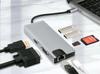 Estación de Acoplamiento Tipo-C Proyección de Pantalla HDMI Hub para Computadora Lector de Tarjetas USB-C Dock de Expansión Adaptador de Red RJ45