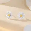 Explosiones pequeño traje de joyería de margarita para mujer moda dulce anillo de flor blanca pulsera collar pendientes pendientes