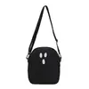 Bolsa Transversal Fantasma Branca Minimalista - Pequena Bolsa de Ombro de Nylon para o Dia a Dia