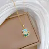 [Acero de Titanio] Jardín de Monet Diamante Completo Lujo Ligero Temperamento Precioso Collar de Diamante Completo Cadena Clavicular para Mujer Versátil Cadena de Acero de Titanio