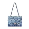 Bolso de hombro de mezclilla transfronterizo, bolso de cadena personalizado para mujer, bolso de mano pequeño moderno y versátil, bolso de hombro y axila para el trabajo