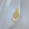 [Oro Real de Cobre] Tulipán Puro Sincero Comercio Exterior Transfronterizo DIY Joyería Hecha a Mano Cobre Circonio Colgante Microincrustado