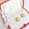 Collar de encaje cuadrado geométrico con personalidad de estilo francés, cadena de clavícula para fiesta de niñas, joyería de acero de titanio del mismo estilo