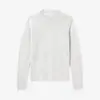 Suéter de lã puro 60s fiado finamente, calibre 18, lavável à máquina, sem costura, integrado, gola semi-alta, camisa de base de malha para mulheres