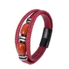 Pulsera de Piedra Ojo de Tigre para Hombre Amazon Ventas Calientes Transfronterizas Cuero Multicapa Piedra Natural Pulsera para Hombre Hebilla Magnética Joyería