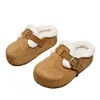 Novidade Outono e Inverno 2026, Sapatos Birkenstock de Pelúcia, Slip-Ons Quentes de Algodão, Meias Pantufa Fechadas Retro para Mulheres, Adequado para Uso Externo