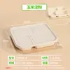 Caja de Almuerzo Biodegradable Desechable Tres Compartimentos Dos Compartimentos Rectangular para el Hogar Picnic Camping Estilo Caja de Embalaje para Frutas Caja de Almuerzo con Compartimentos