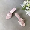 Sandálias Femininas Exclusivas Estilo Francês com Laço, Slip-On, Verão 2026, Versáteis com Saias, Sandálias de Salto Fino com Acabamento em Renda