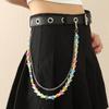ZMB0155 Cadena de Cintura Europea y Americana Transfronteriza para Mujer Doble Capa Geométrica Creativa Accesorios de Resina Cadena para Pantalones de Mujer Jeans jk Joyería para Mujer