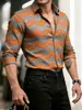 Comercio Exterior Transfronterizo Camisa de Manga Larga para Hombre Moda Callejera Amazon Casual Cardigan Casual de Manga Larga con Estampado 3D