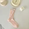Calcetines blancos estilo ballet Miu para mujer, hasta media pantorrilla, de malla de algodón puro, transpirables, para primavera y otoño, para verano