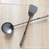 Atacado de fabricantes panela de ferro Zhangqiu para espátula colher Cozinha estilo antigo cabo longo colher de ferro pá de ferro cozinha doméstica