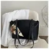 Estilo Comercio Exterior Suave Casual 2025 Bufanda de Seda Primavera Nueva Moda Tendencia Color Sólido Gran Capacidad Elegante Bolso Tote de Hombro Único