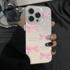 Para Apple 16pro Creative Bow 14/13 Premium Sense 12 cores capa de telefone prata resistente a quedas capa dura fosca L