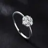 Anillo de Moissanita Nuevo en Stock Anillo de Plata de Ley S925 para Mujer Anillo de Boda para Mujer de 0.5 Quilates