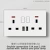 Fabricante Enchufe Personalizado Enchufe Británico de Una Abertura 13A Enchufe Multifunción de Cinco Orificios Panel de Enchufe USB Interruptor 25A40A