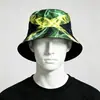 Chapéu de pescador com estampa digital transfronteiriça para homens e mulheres, chapéu bucket com proteção solar da bandeira da Jamaica, chapéu da moda hip-hop dupla face