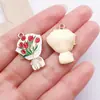 Accesorios para Joyería DIY Aleación Esmalte Temporada de Graduación de 100 Puntos Gorra de Graduación Estudiantil Colgante de Ramo Colgante para Mochila Teléfono
