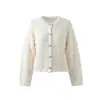Anfiona 26 Primavera Nuevo Estilo Lujo Ligero Socialité Estilo Chanel Hilo Elegante Cuello Redondo Cárdigan 6002