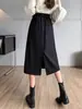 Falda de longitud media para mujer 2025 Otoño e Invierno Estilo Nuevo Dobladillo Estilo Occidental Falda de línea A Cintura Alta Moda Suelta Falda de un solo paso
