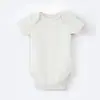 Algodón Orgánico Certificado GOTS Algodón Puro Blanco Pelele para Bebé Recién Nacido de Manga Corta Mono Triangular Traje para Gatear