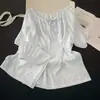 Novo Conjunto de Pijama de Nuvem para Menina de Verão Manga Curta Shorts Fofos de Verão Doce Floral Roupas de Casa Conjunto Pode Ser Usado Fora