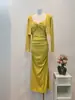 Conjunto de vestido de tiras retorcidas estilo francés para mujer, cárdigan de manga larga de otoño, vestido largo bodycon sin tirantes que ciñe la cintura, negro, talla única