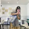 Bolso de lona para mujer, de hombro, pequeño, fresco, portátil, para libros, de gran capacidad, bandolera, para estudiantes, versátil, estilo japonés, bolso de tutorial, moda