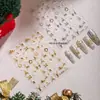 Nieve Marina Azul Reno Navideño Árbol de Navidad Uña Dorada Calcomanía para Uñas Elemento de Estampado en Caliente Uña Adhesiva Calcomanía Ccd para Uñas