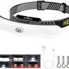 Faro LED transfronterizo linterna frontal recargable por USB montada en la cabeza luz fuerte linterna frontal para correr montada en la cabeza lámpara de trabajo portátil de larga duración