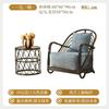 Silla Nórdica de Ratán Vegetal Natural para el Hogar, Balcón, Reposabrazos, Respaldo, Silla, Hotel, Casa de Huéspedes, Silla Sofá, Mesa de Centro, Juego de Tres Piezas