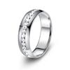 Anillo de Diamantes de una Sola Fila Personalizado y a la Moda Acero Inoxidable Diamante Anillo de Venta Caliente Adornos de Mano Europeos y Americanos Chapado en Oro Amuletos Populares