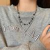 Collar de Gafas de Cuentas de Doble Capa para Mujer, Nueva Cadena de Cuello de Diseño de Alta Gama de Moda, Cadena de Suéter de Nicho de Lujo Ligero para Mujer