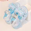 Sandálias de Cristal Borboleta para Meninas 2026 Verão Novo Sapatos de Lantejoula Princesa para Crianças Pequenas, Médias e Grandes Sandálias de Praia Catavento