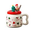 Taza de Cerámica Linda de Dibujos Animados de Papá Noel para el Hogar, Taza de Agua de Aspecto Elegante, Regalo Creativo Navideño, Taza Souvenir