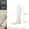 Botas de Montar Cuadradas de 9 cm de Altura, Directo de Fábrica para Mujer, Nuevo Estilo Otoño e Invierno 2026, Tacón Kitten, Forradas de Borrego, Cierre Trasero, Botas Largas