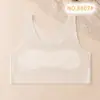 Período de Desenvolvimento de Meninas Seda Gelada Sem Costura Alta Elasticidade Alça Larga Anti-Impacto Sem Aro Fixo Respirável Almofada de Algodão 8807 Lindo Design nas Costas