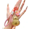 Llavero de Bolsita de la Suerte de Oro Puro 999 Estilo Dibujos Animados para Mujeres, Cadena para Teléfono Móvil, Colgante para Bolsos, Decoración de Coche