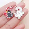 20 Nuevos Goteo de Aceite Blanco K Trineo de Navidad Gato Manzana Aleación Accesorios DIY Colgante de Pulsera Colgante Amazon