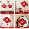 Decoración de Boda con Carácter de Doble Felicidad para el Hogar, Pegatinas para Puerta de Entrada, Artículos de Decoración para Sala de Estar y Dormitorio, Pegatinas de Carácter de Doble Felicidad con Peces Koi
