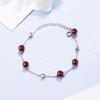 Pulsera de Granate Rojo para Mujer Pulsera Chic Estilo Coreano Simple Estilo Estudiante Mori Pulsera Corazón de Chica Ins
