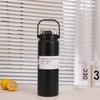 Botella de Agua Deportiva de Doble Bebida de Gran Capacidad Acero Inoxidable 316 Termo Taza con Asa Portátil para Exterior