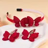 Accesorios de Mariposa de Doble Capa de Perlas de Tela Pinza Lateral para el Cabello de Niños Pasador Aro para el Cabello de Mariposa para Niñas Conjunto de Accesorios para el Cabello Tocado